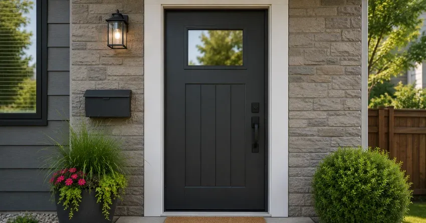 emergency door replacement Rolling Acres, Niagara Falls installation in progress