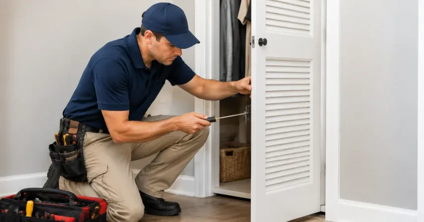 technician repairing doorbell button and wiring in Silvertown, Niagara Falls