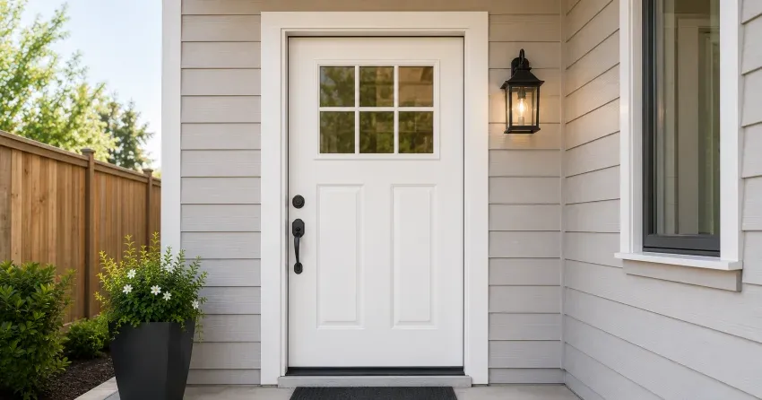 technician installing exterior door frame in Crowland, Niagara Falls