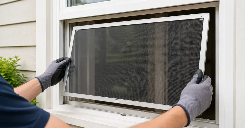 technician repairing a window sash and balance system in Morrison, Niagara Falls